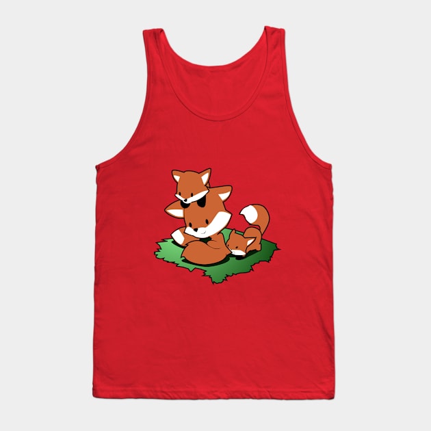 Chibi Fox Family Tank Top by Spikeani